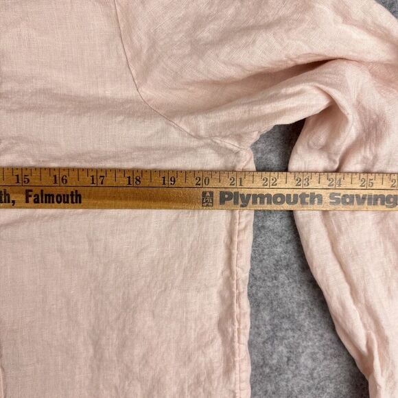 Sundance Catalog Linen Top Womens L Pintuck Button Long Sleeve Coastal Boho* - Picture 8 of 11